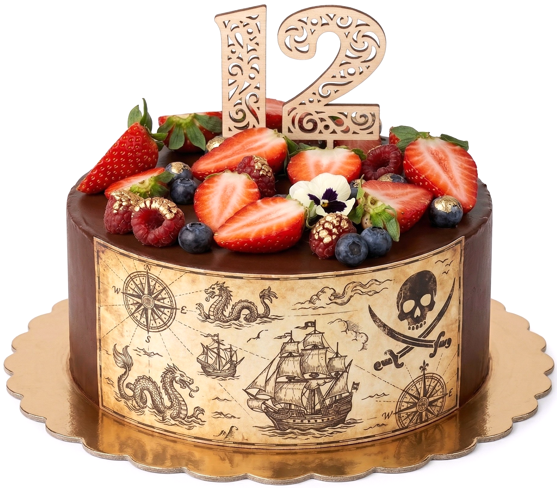 Zápich na dort Noble – dřevěná čísla